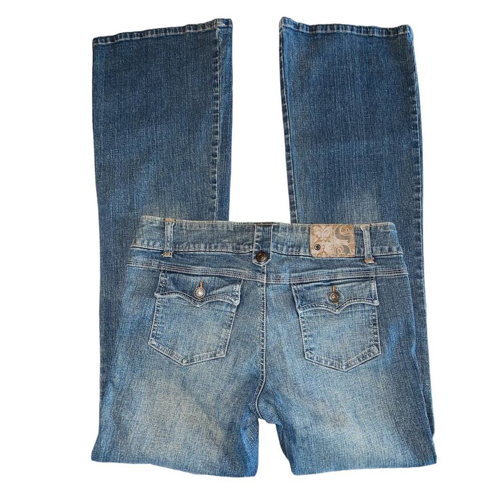 Seductions Denim Button Fly Hipster Flare Jeans size 9